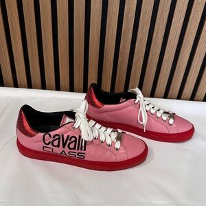 Roberto Cavalli Class Pink Leather Sneakers  Size EU 36 / 6 US